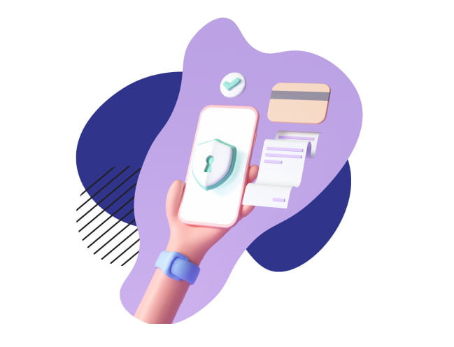 3d graphic of hand holding mobile device